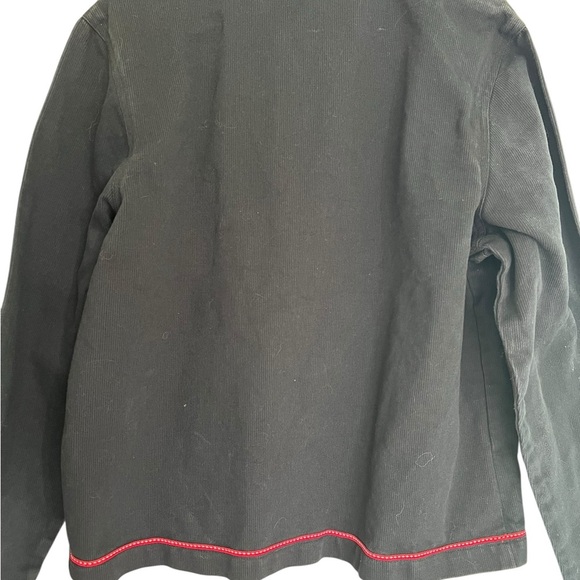 Vintage -Style Red Hat Society Jacket - Black Denim, Bold Stitching & Buttons - Picture 4 of 5